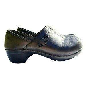 Dansko Solstice Black Leather Clogs Women’s 39 US 8.5 Slip On Comfort Shoes